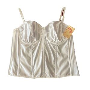 Empire Intimates Bustier Corset Boudoir Top Sz 48C Lace Trim Boned Convertible